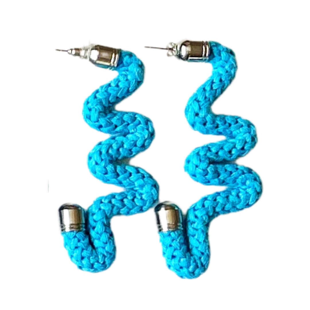 Squiggle Azure Blue Earrings