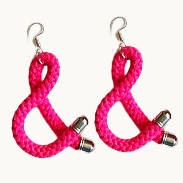 LoveRocks London Hot Pink Tassel Statement Earrings | Lyst UK