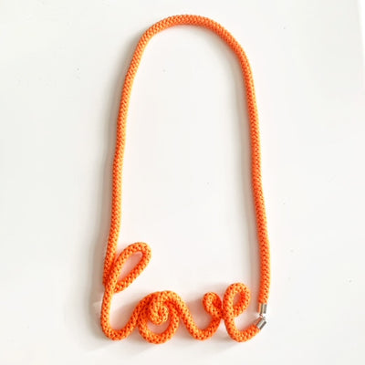 Love Statement Necklace in Orange
