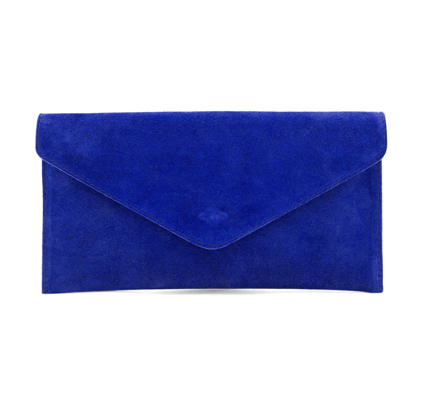 Electric Blue Suede Leather Clutch Bag