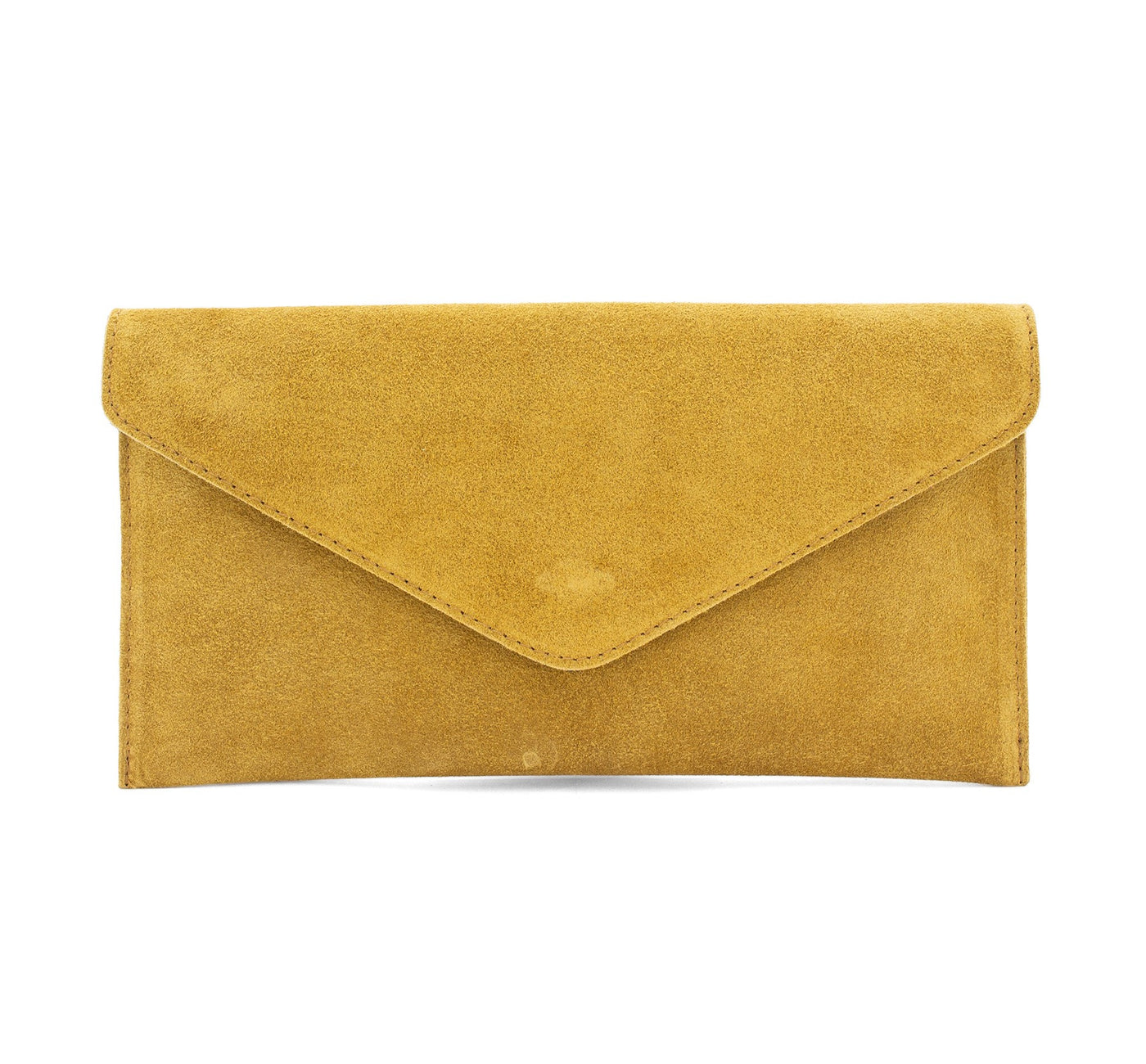 Yellow Suede Leather Clutch Bag