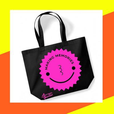 Black & Neon Maxi Tote Bag