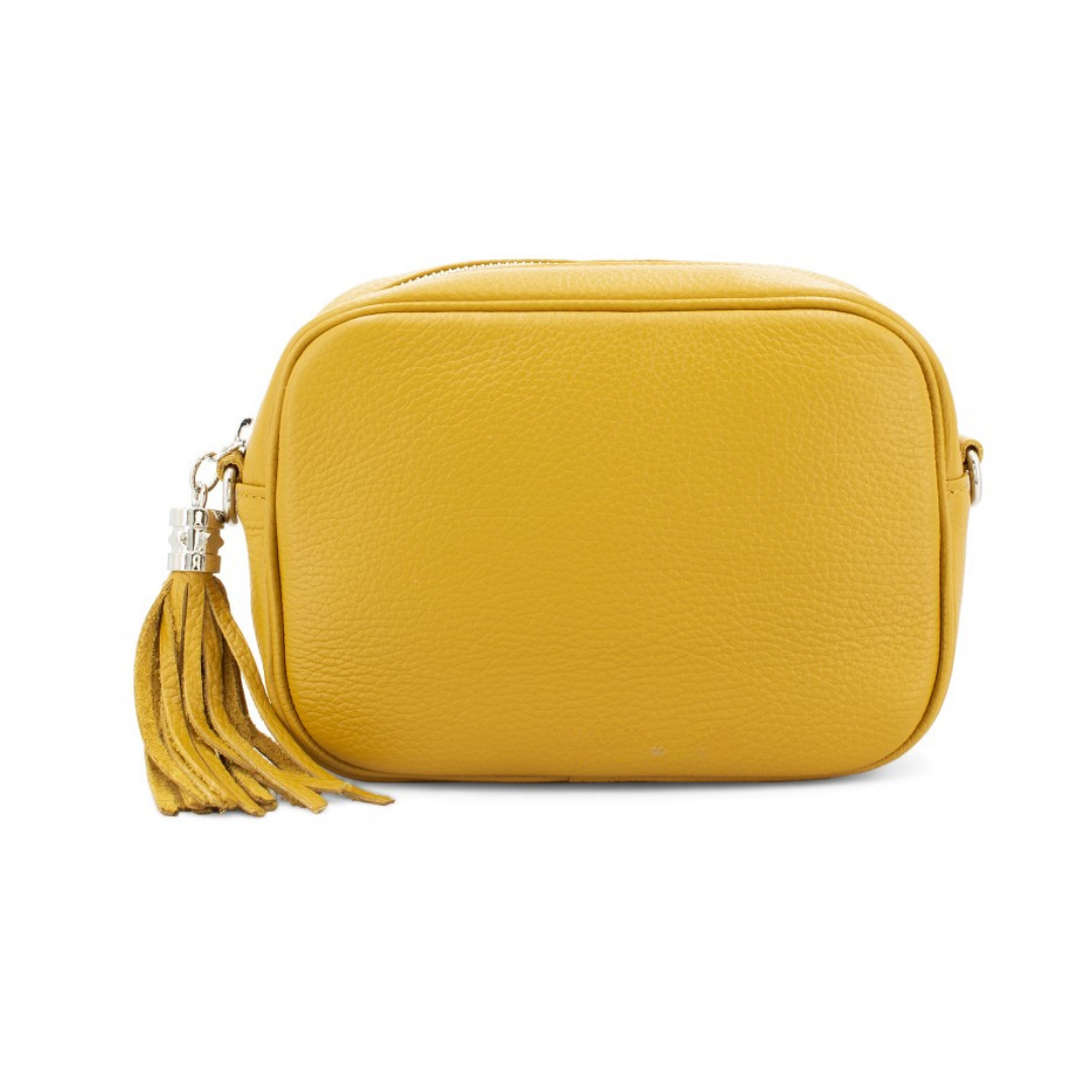 Yellow Cross-Body Tassel Leather Bag